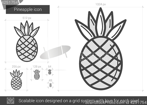 Image of Pineapple line icon.