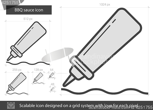 Image of BBQ sauce line icon.