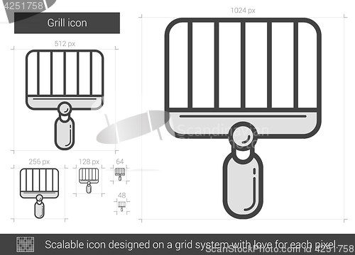 Image of Grill line icon.