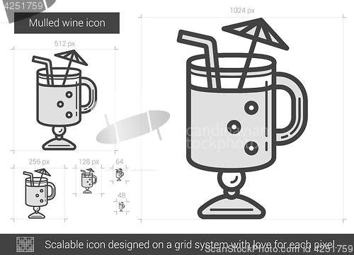 Image of Mulled wine line icon.