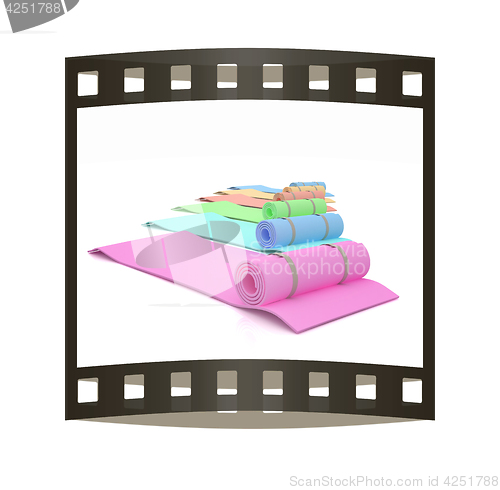 Image of karemats. 3D illustration. The film strip