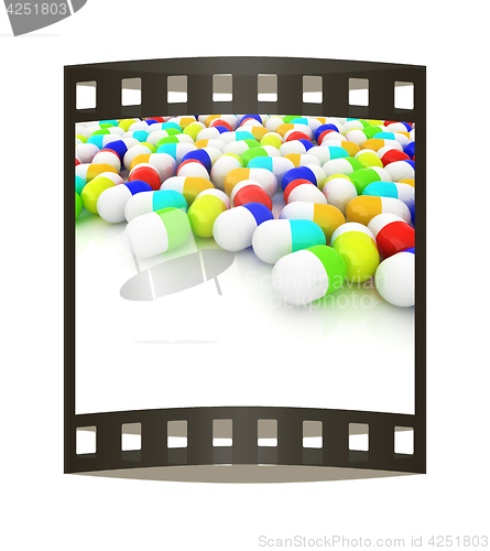 Image of Tablets background with space for your text. 3D illustration. Th