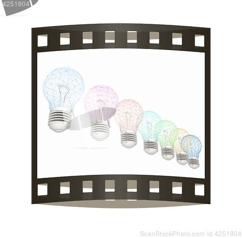 Image of lamps. 3D illustration. The film strip