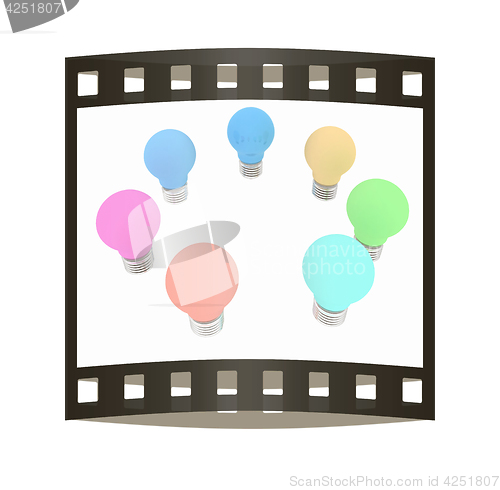 Image of lamps. 3D illustration. The film strip