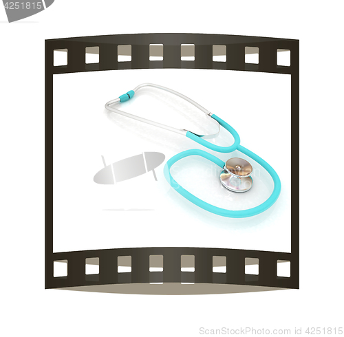 Image of stethoscope. 3d illustration. The film strip