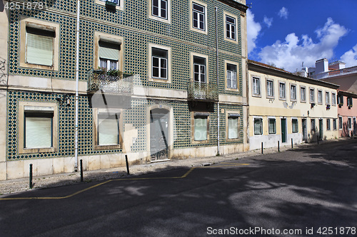 Image of Street  in old town of Lisbon, Portugal