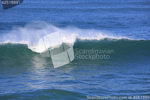 Image of Sea surf great wave break on coastline