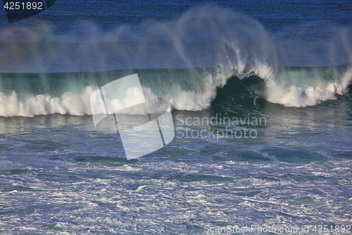 Image of Sea surf great wave break on coastline