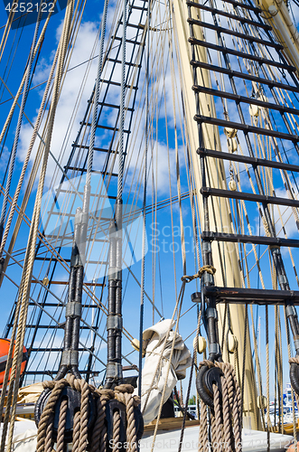 Image of Standing rigging on an old ship