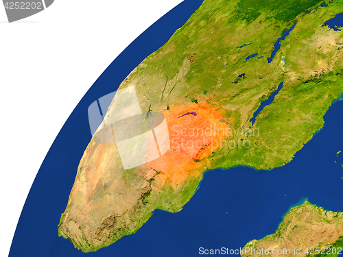 Image of Country of Zimbabwe satellite view