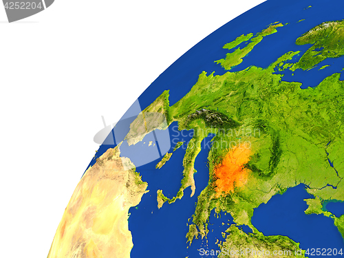 Image of Country of Serbia satellite view