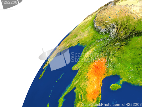 Image of Country of Laos satellite view