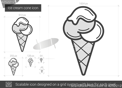 Image of Ice cream cone line icon.
