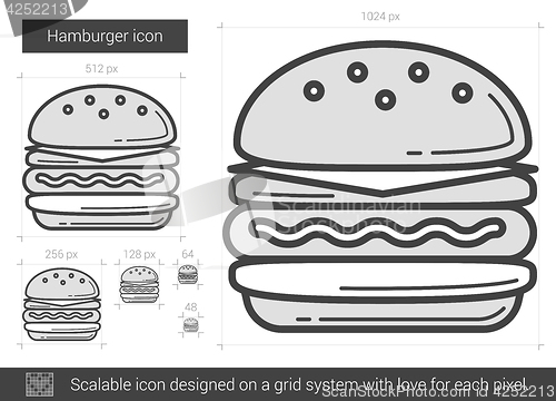 Image of Hamburger line icon.