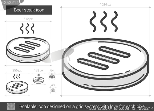 Image of Beef steak line icon.