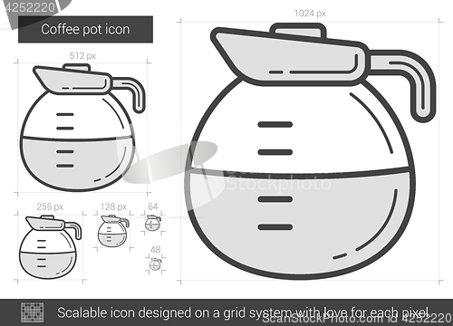 Image of Coffee pot line icon.