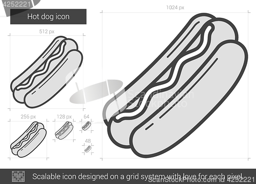 Image of Hot dog line icon.