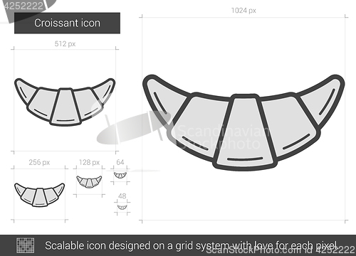 Image of Croissant line icon.