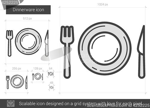 Image of Dinnerware line icon.
