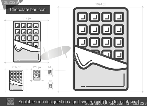 Image of Chocolate bar line icon.