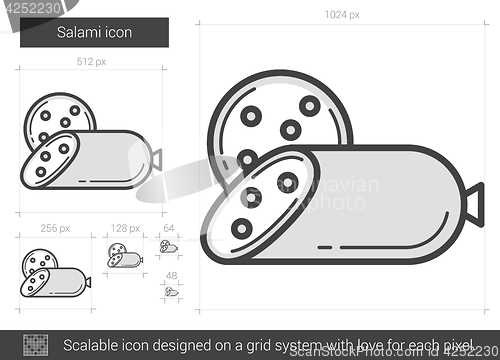 Image of Salami line icon.