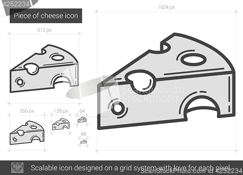 Image of Piece of cheese line icon.