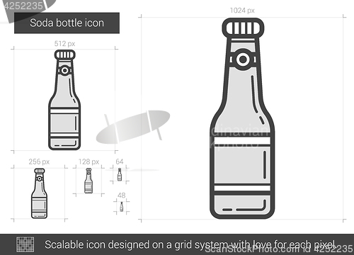 Image of Soda bottle line icon.