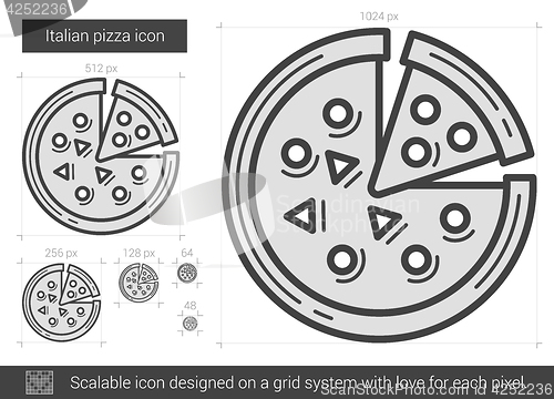 Image of Italian pizza line icon.