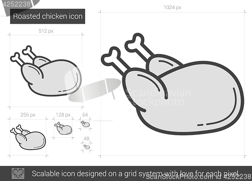 Image of Roasted chicken line icon.