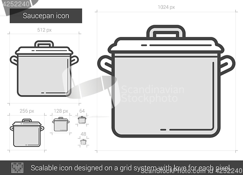 Image of Saucepan line icon.