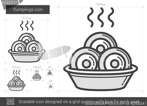 Image of Dumplings line icon.