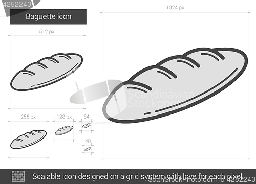 Image of Baguette line icon.