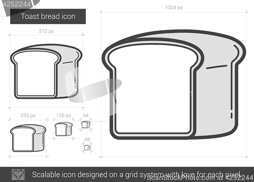 Image of Toast bread line icon.