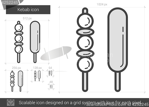 Image of Kebab line icon.