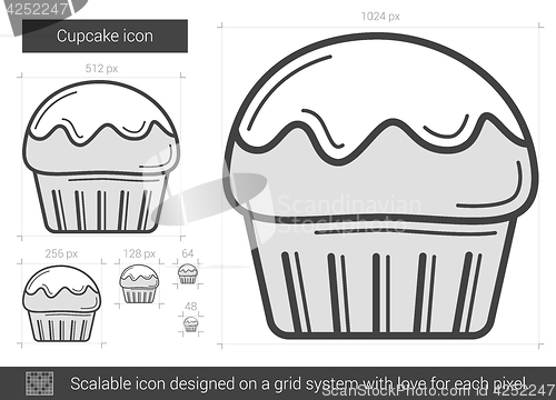 Image of Cupcake line icon.