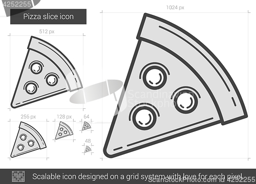 Image of Pizza slice line icon.