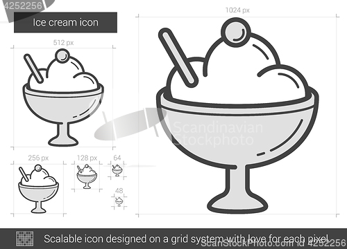 Image of Ice cream line icon.