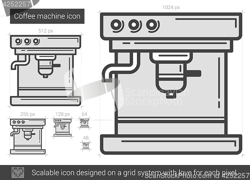 Image of Coffee machine line icon.