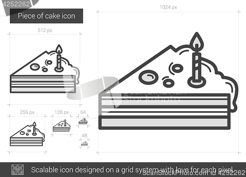 Image of Piece of cake line icon.