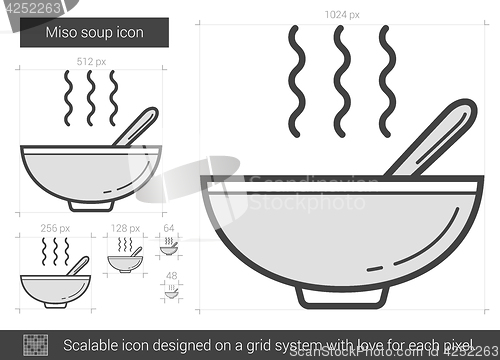 Image of Miso soup line icon.