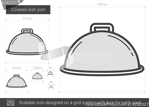 Image of Covered dish line icon.