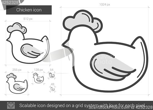 Image of Chicken line icon.