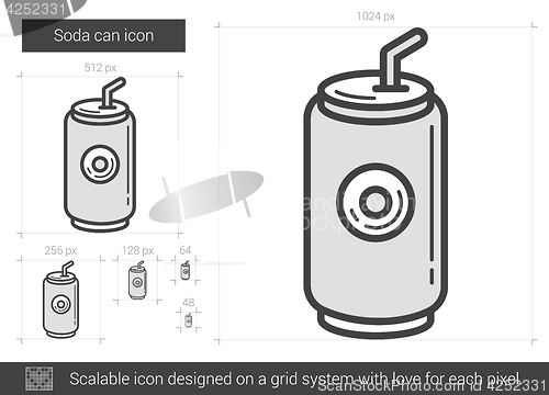 Image of Soda can line icon.