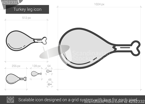 Image of Turkey leg line icon.