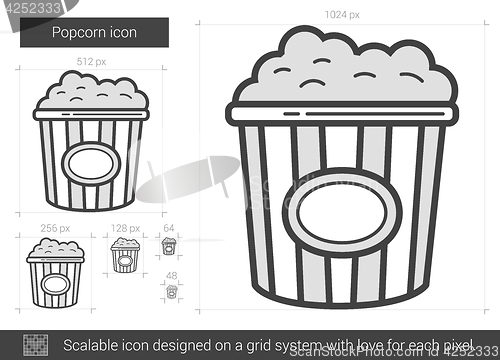 Image of Popcorn line icon.