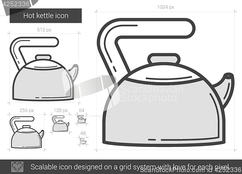 Image of Hot kettle line icon.