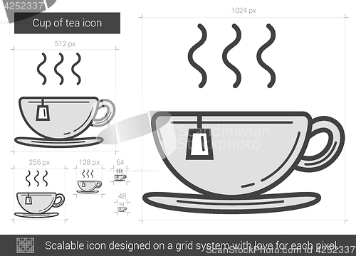 Image of Cup of tea line icon.