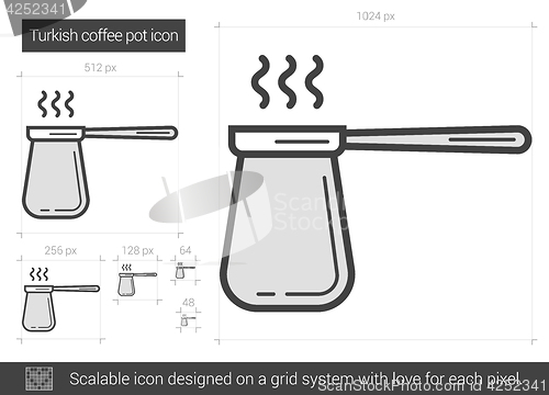 Image of Turkish coffee pot line icon.