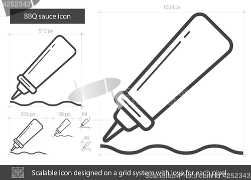 Image of BBQ sauce line icon.