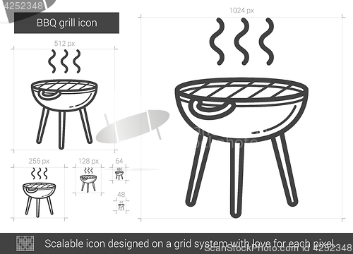 Image of BBQ grill line icon.